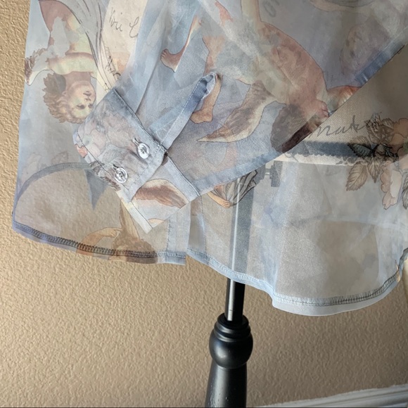 Sheer Angel Roman Collar Shirt - Picture 7 of 7